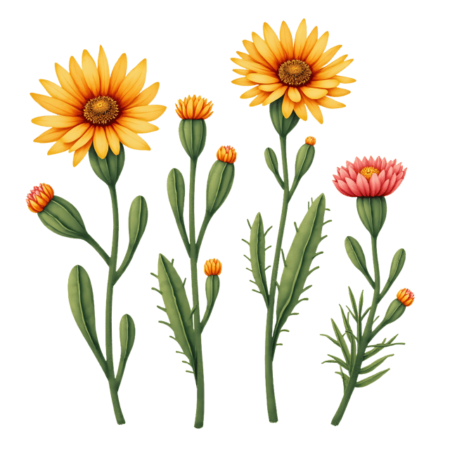 Free transparent PNG: Sun-Dried Desert Flowers with Cacti Stems  Unique Nature Clipart, Free PNG Download