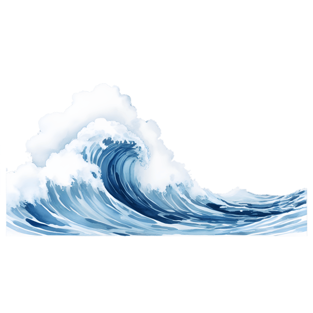 Free transparent PNG: Stormy Ocean Scene with Dramatic Brushstrokes on Transparent Background