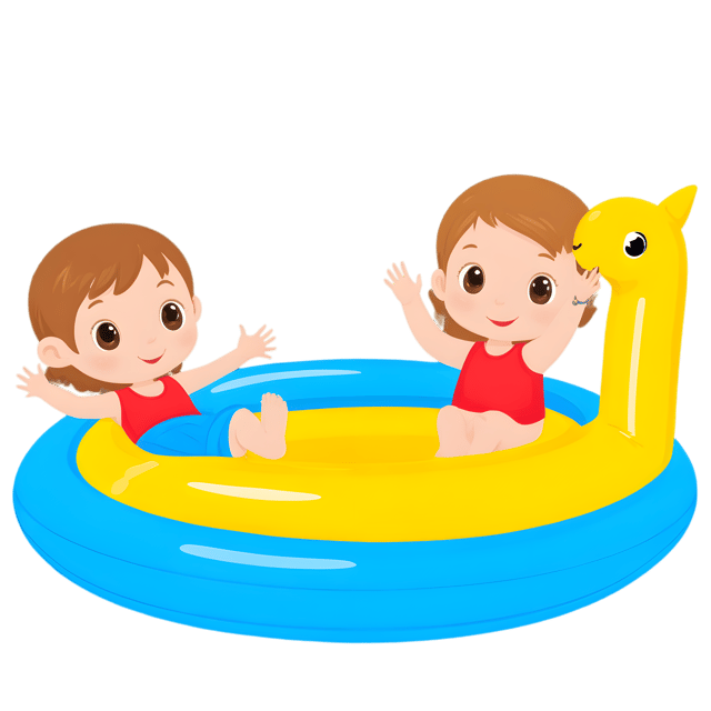 Free transparent PNG: Children Playing with Inflatable Toys in Pool Transparent PNG