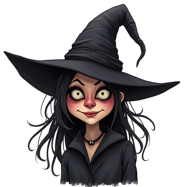 Free transparent PNG: Frightening Witch with Crooked Nose and Pointy Hat - Beautiful Clipart Illustration