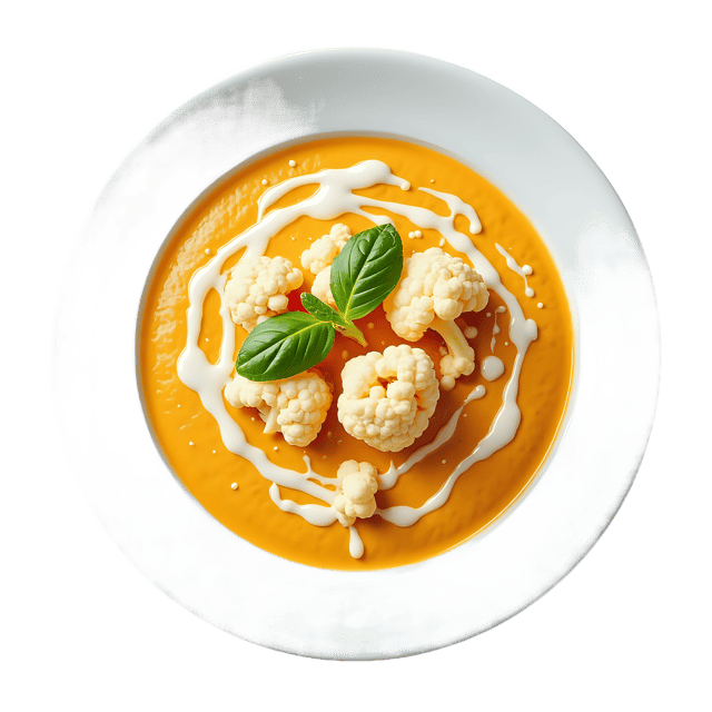 Free transparent PNG: Cauliflower Cheese Soup with Cream Drizzle  Free PNG Download