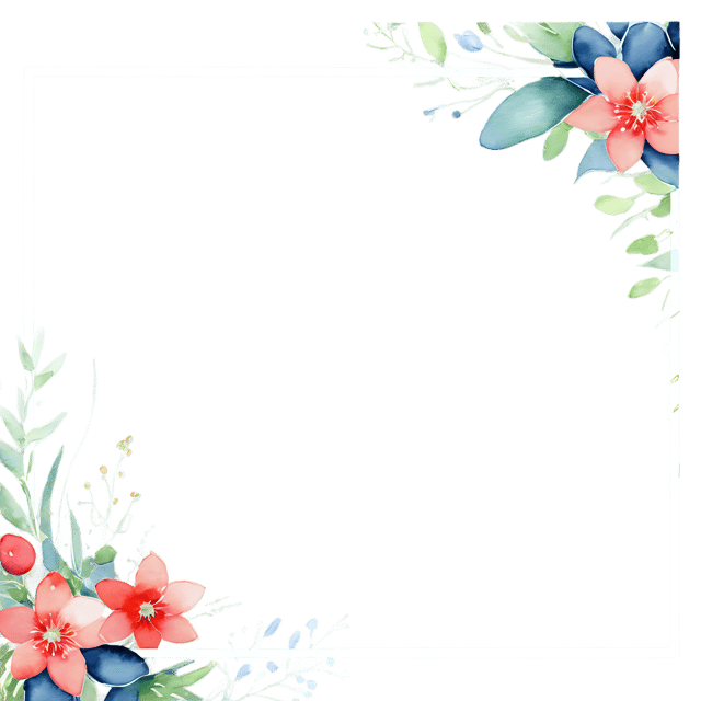 Free transparent PNG: Watercolor Wildflower Frame Transparent PNG – Gentle Illustration for Nursery Decor & Crafts