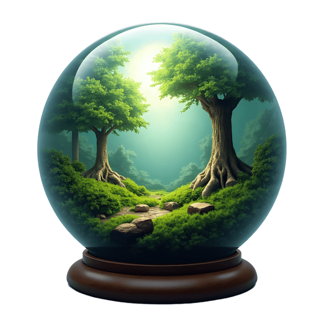 Free transparent PNG: Enchanted Forest Globe PNG with Transparent Background for Nature and Fantasy Art