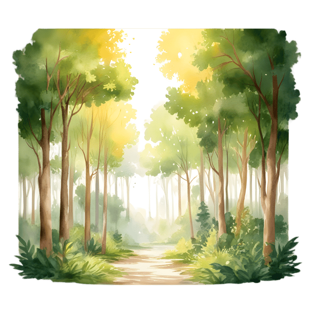 Free transparent PNG: Golden Light Lush Forest Canopy PNG