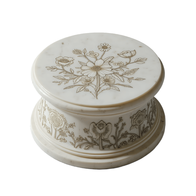 Free transparent PNG: Floral Marble Pedestal with Wildflower Etching PNG Clipart  Elegant Decor for Design Projects