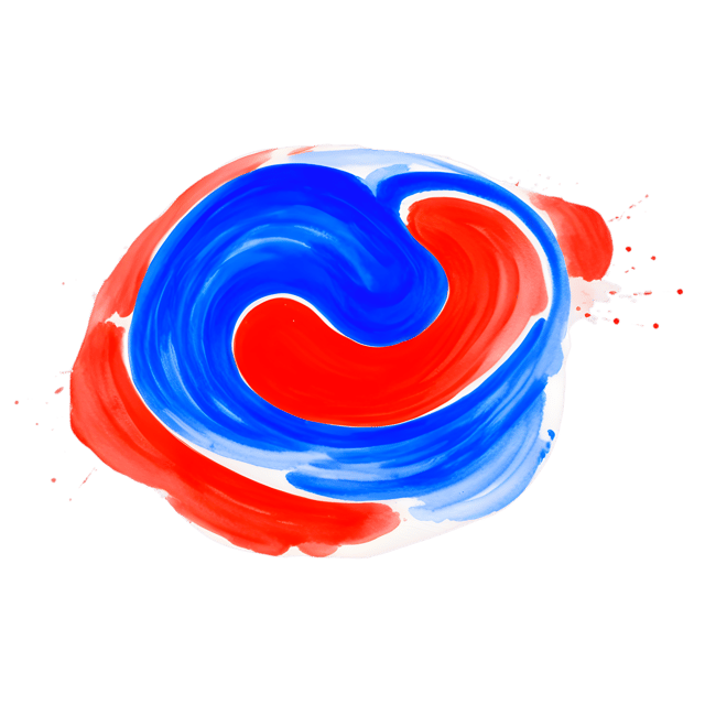 Free transparent PNG: Abstract Blue and Red Stroke Artwork with Transparent Background