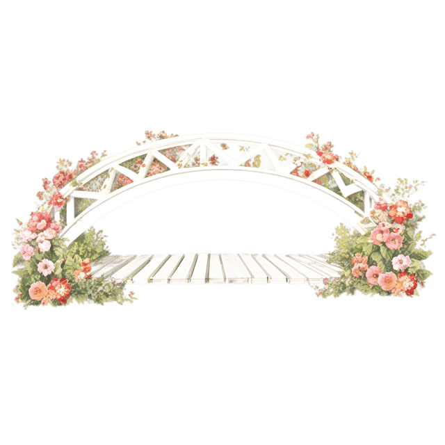 Free transparent PNG: Floral Bridge PNG with Transparent Background for Garden and Floral Design