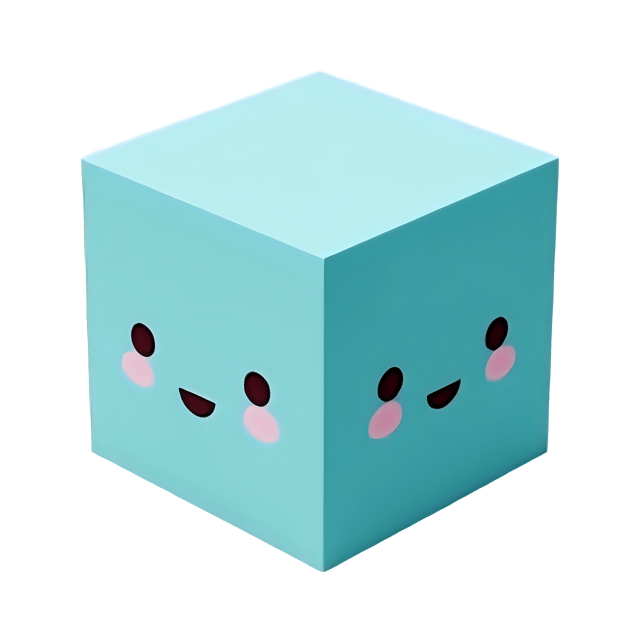 Free transparent PNG: Powder Blue Cube PNG with Transparent Background for Modern Design