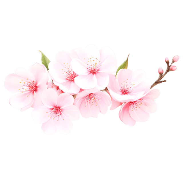 Free transparent PNG: Blossoming Cherry Trees in Delicate Pink PNG Illustration for Spring and Decorative Design