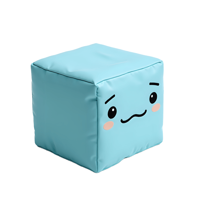 Free transparent PNG: Baby Blue Cozy Cube with Stitched-On Eyebrows PNG