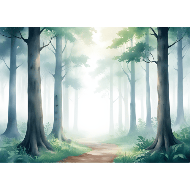 Free transparent PNG: Misty Forest with Soft Light PNG Transparent Background
