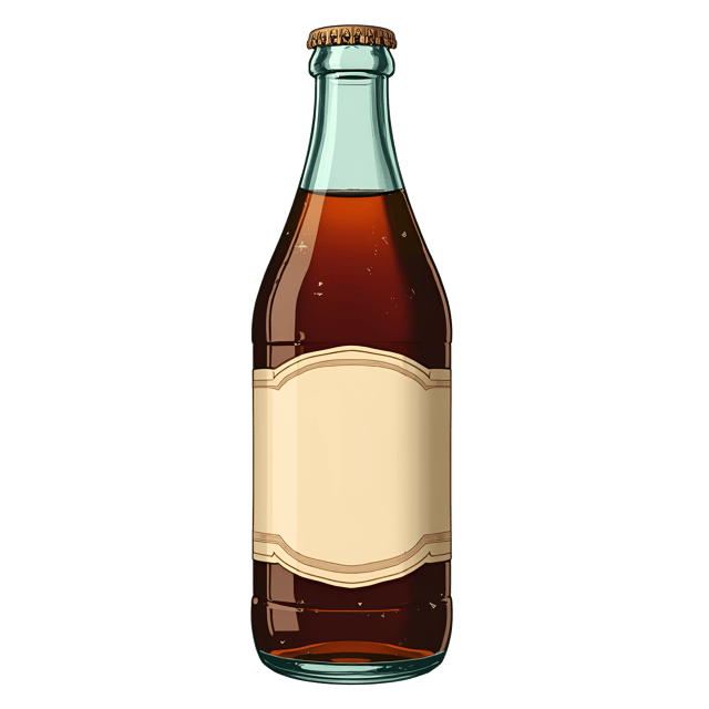 Free transparent PNG: Vintage Soda Bottle with Frosted Label and Heavy-Duty Glass