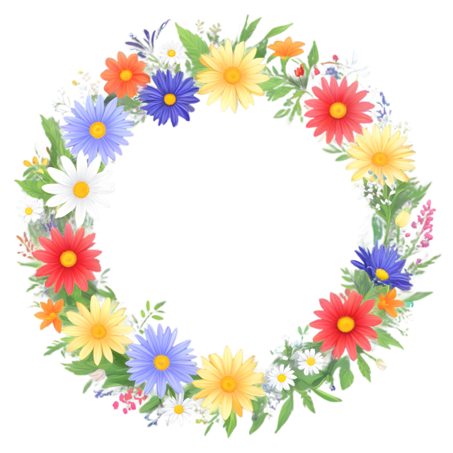 Free transparent PNG: Vibrant Wildflowers in a Radiant Circle PNG Design for Nature and Decor