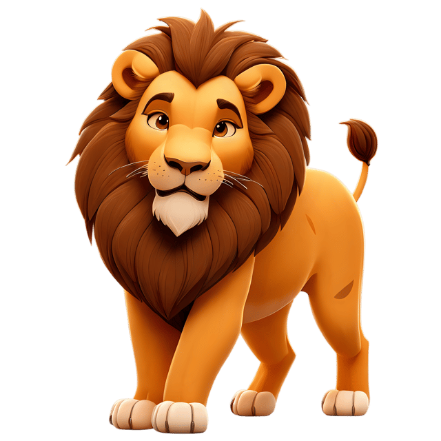 Free transparent PNG: Cute Cartoon Lion Illustration with Transparent Background