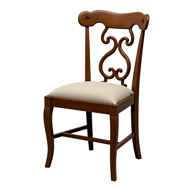 Free transparent PNG: Burlwood Dining Chair with Padded Seat and Scrolled Backrest PNG Illustration