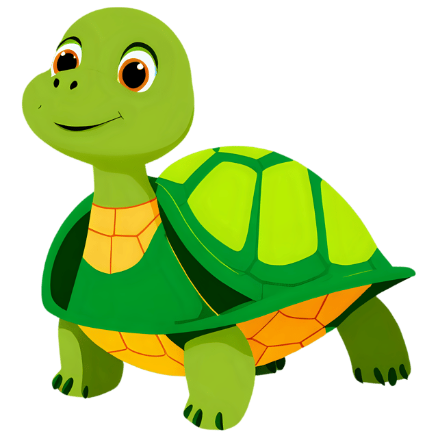 Free transparent PNG: Cute Cartoon Turtle Illustration for Nursery and Kids' Decor