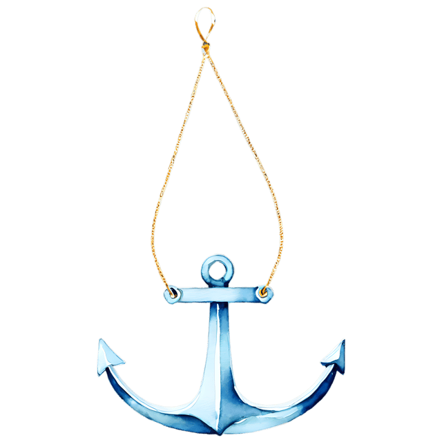 Free transparent PNG: Watercolor Anchor Loop Ornament PNG – Transparent and Gentle Illustration for Decorative Use