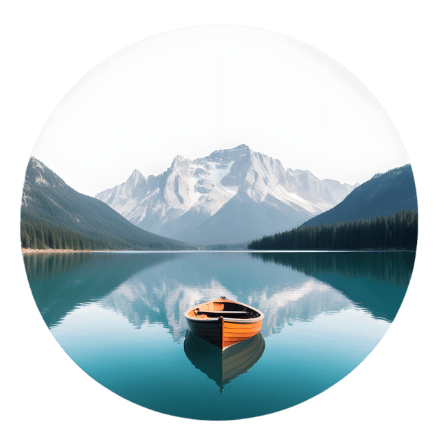 Free transparent PNG: Boat on Lake with Mountains PNG Transparent Background