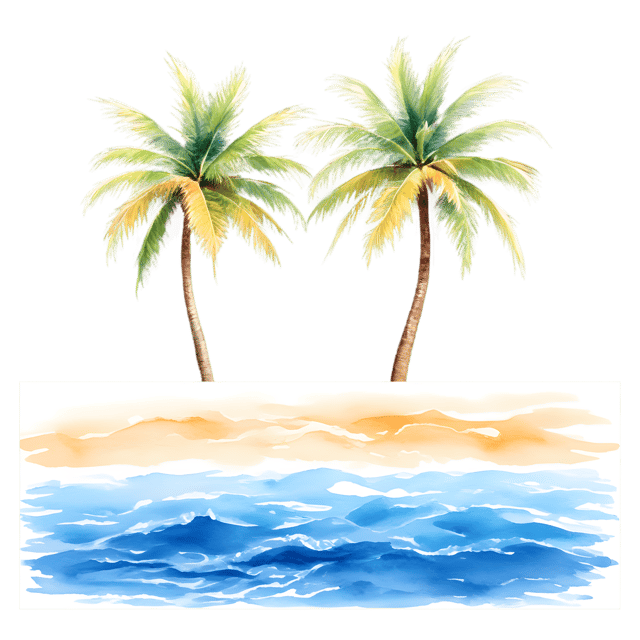 Free transparent PNG: Coconut Palms Reflections PNG with Transparent Background for Ocean and Tropical Design