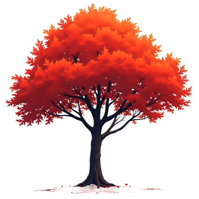 Free transparent PNG: Bright Red Fall Foliage Tree PNG with Transparent Background for Digital Art and Design