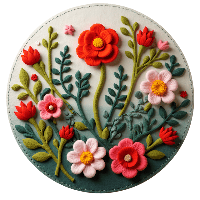 Free transparent PNG: Felted Wool Wall Art with Nature-Inspired Motifs