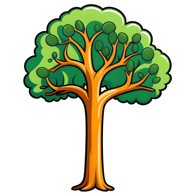 Free transparent PNG: Cartoon Oak Tree Illustration for Kids, Games, and Nature Projects