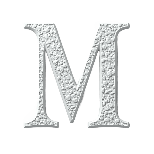Free transparent PNG: White Letter M with Soft Lace Appliqu PNG