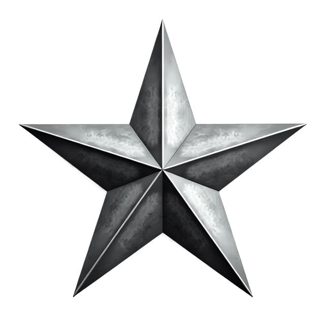 Free transparent PNG: Silver Star Ornament  Metal Line Art PNG, Free Download