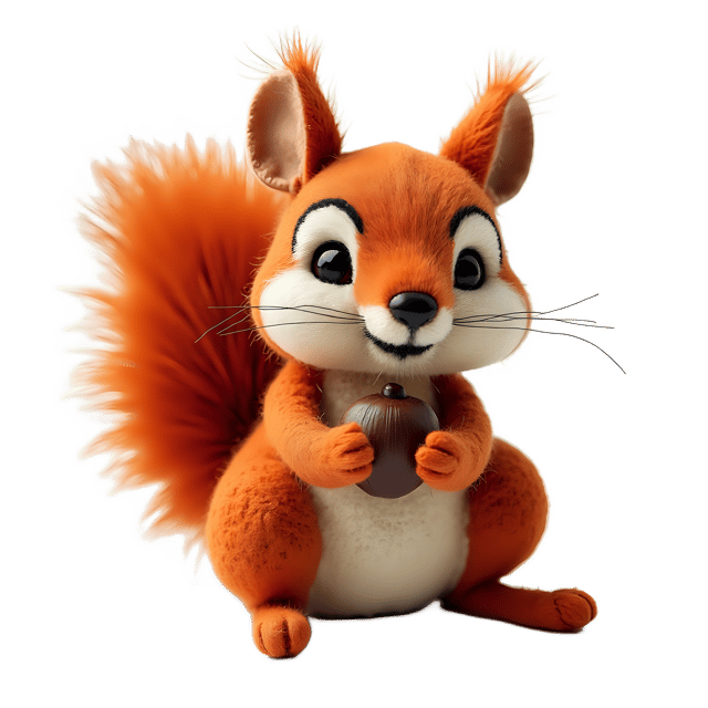 Free transparent PNG: Mischievous Needle Felted Squirrel Holding an Acorn PNG