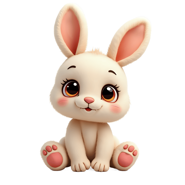 Free transparent PNG: Soft Baby Bunny Plush Toy PNG with Transparent Background for Nursery Decor and Crafts