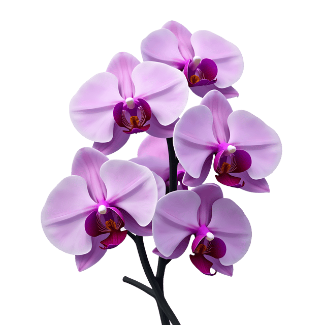 Free transparent PNG: Cluster of Purple Orchids Transparent PNG Background for Botanical Art and Design