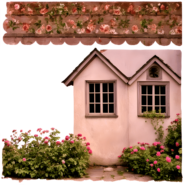 Free transparent PNG: Floral Wall Cottage PNG with Transparent Background