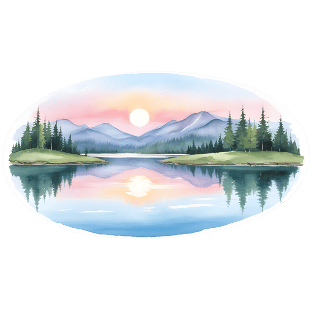 Free transparent PNG: Serene Sunset Over Tranquil Lake PNG Background