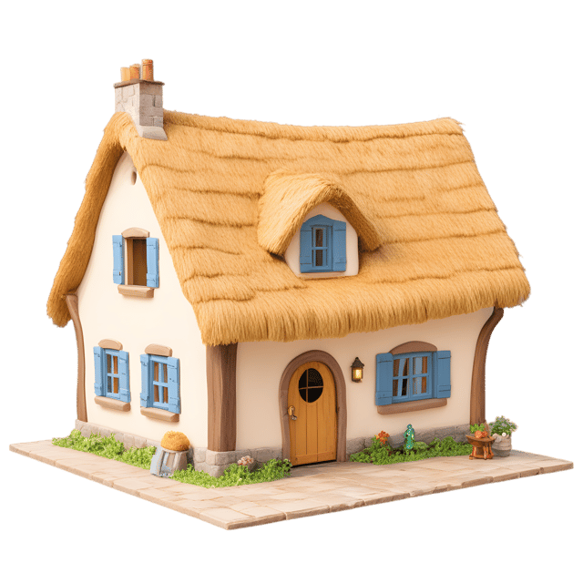 Free transparent PNG: Thatched Roof Cottage PNG with Transparent Background for Country Home Decor