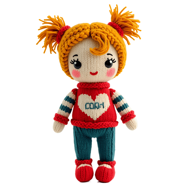 Free transparent PNG: Hand-Knitted Doll PNG with Transparent Background for Crafting and Decor