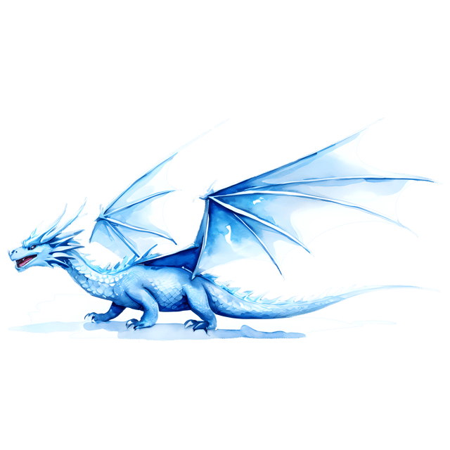 Free transparent PNG: Ice Dragon Watercolor Illustration – Transparent PNG for Artists & Creators