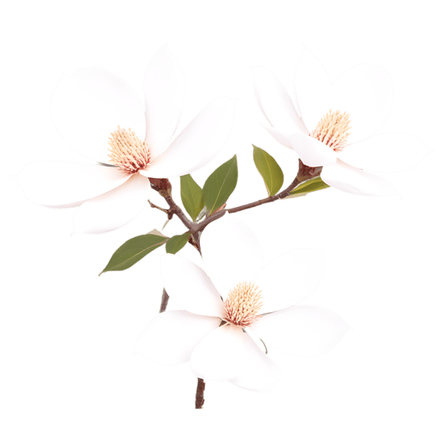 Free transparent PNG: White Saucer Magnolia PNG with Transparent Background for Floral Design and Clipart