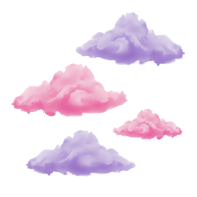 Free transparent PNG: Soft Pastel Pink and Lavender Paint Clouds PNG with Transparent Background