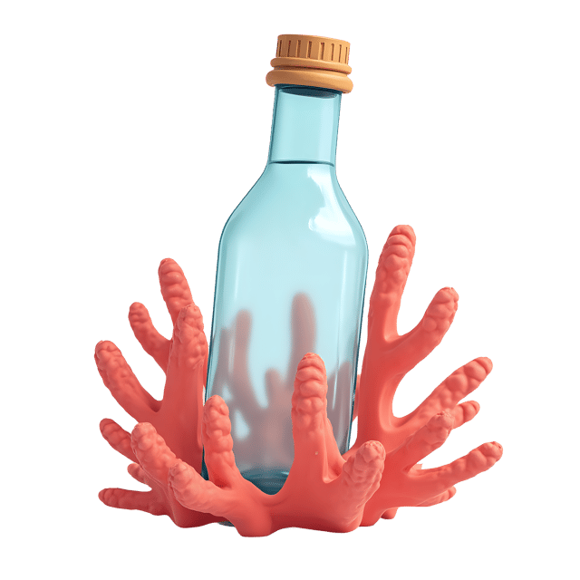 Free transparent PNG: Transparent Bottle Stuck in Coral  Underwater Scene Clipart, free png download