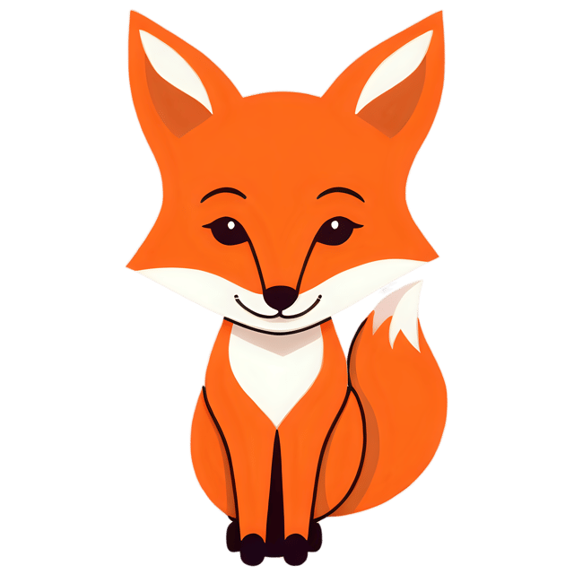 Free transparent PNG: Cute Cartoon Fox Illustration with Transparent Background