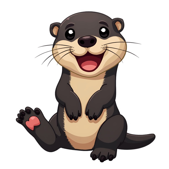 Free transparent PNG: Playful Otter PNG Illustration with Webbed Feet and Sleek Dark Fur