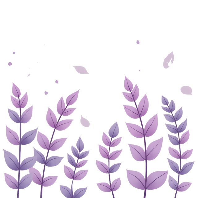 Free transparent PNG: Soft Lavender Leaves Watercolor Illustration for Cozy and Whimsical Designs