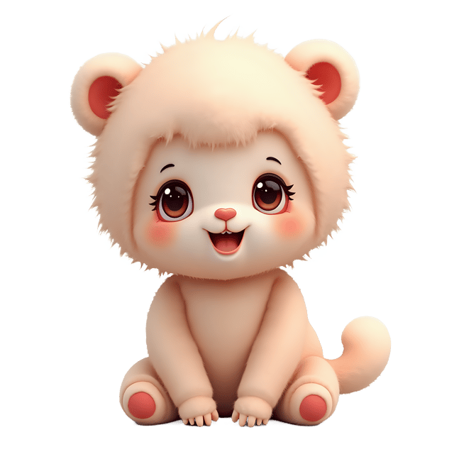 Free transparent PNG: Soft, Huggable Doll PNG with Fuzzy Texture and Gentle Face