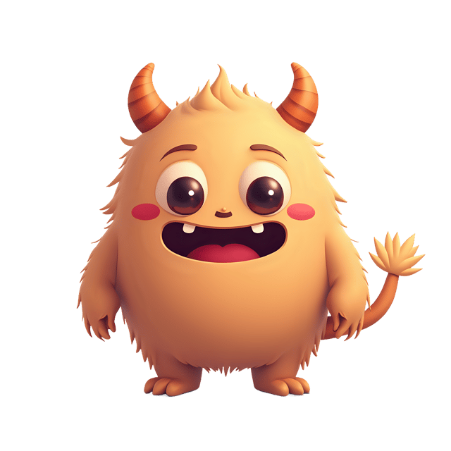 Free transparent PNG: Fluffy Monster Doll with Transparent Background PNG for Creative Projects