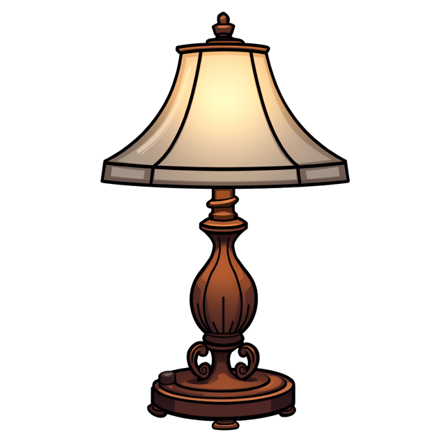 Free transparent PNG: Mahogany Desk Lamp with Glass Shade and Scrolled Metal Base - Illustration Clipart