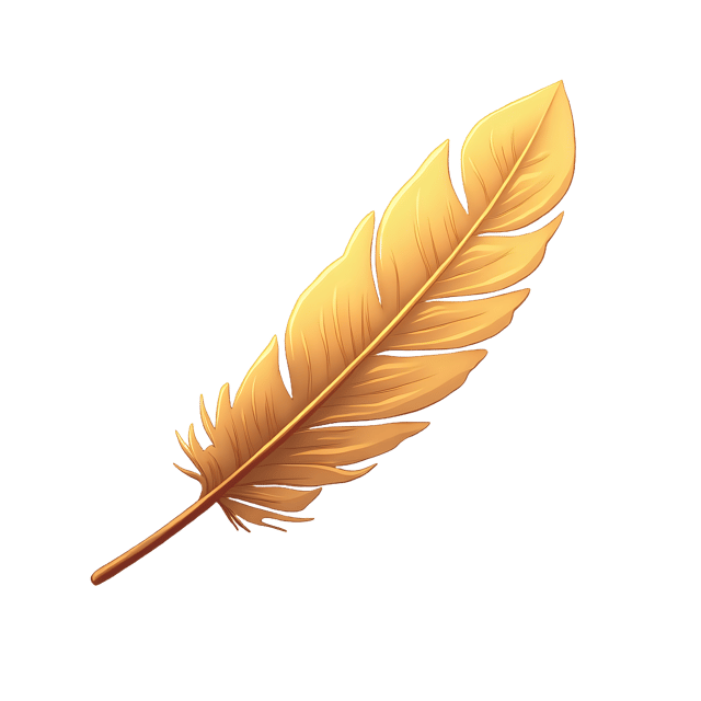 Free transparent PNG: Curved Flight Feather with Gold Shimmer  Decorative Clipart, Free PNG Download