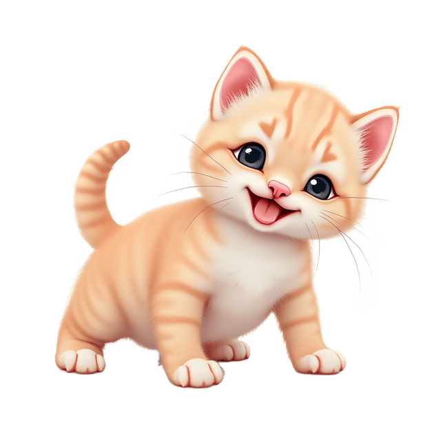 Free transparent PNG: Playful Kitten Pastel Illustration PNG with Transparent Background