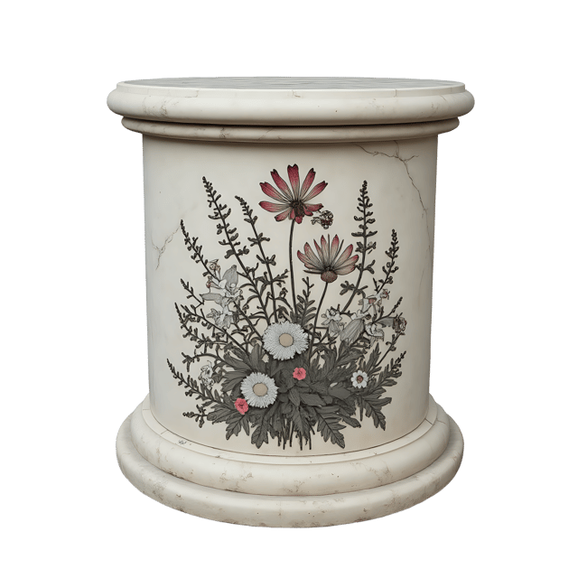 Free transparent PNG: Floral Marble Pedestal  Wildflower Clipart, free png download