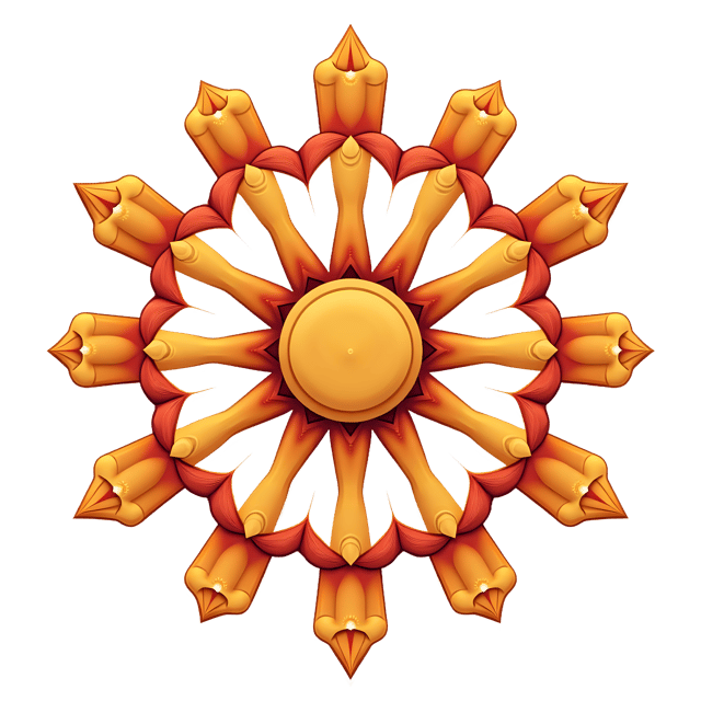 Free transparent PNG: Symmetrical Mandala with Star Formations - Transparent PNG Background