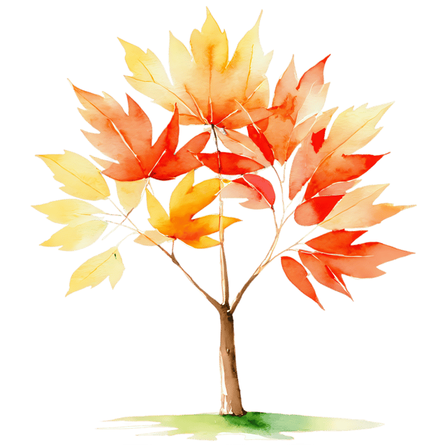 Free transparent PNG: Maple Tree Watercolor Illustration – Transparent PNG for Nature Inspired Designs